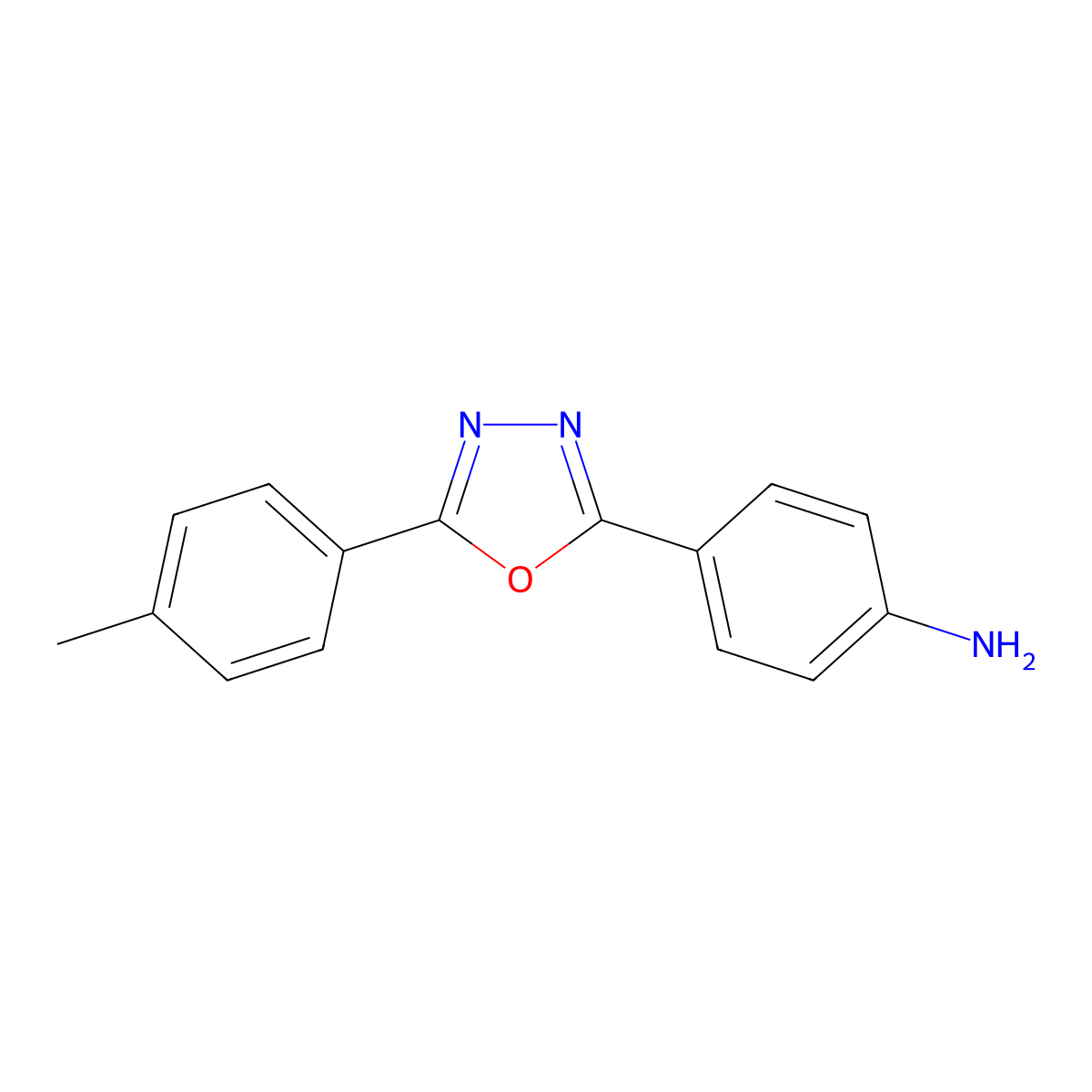 4-[5-(4-Methylphenyl)-1,3,4-oxadiazol-2-yl]aniline molecular structure, CAS 55798-54-4