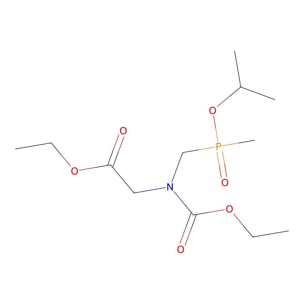 [(Ethoxycarbonyl)(isopropoxy-methyl-phosphinoylmethyl)amino]acetic acid, ethyl ester molecular structure, CAS 5580-21-2