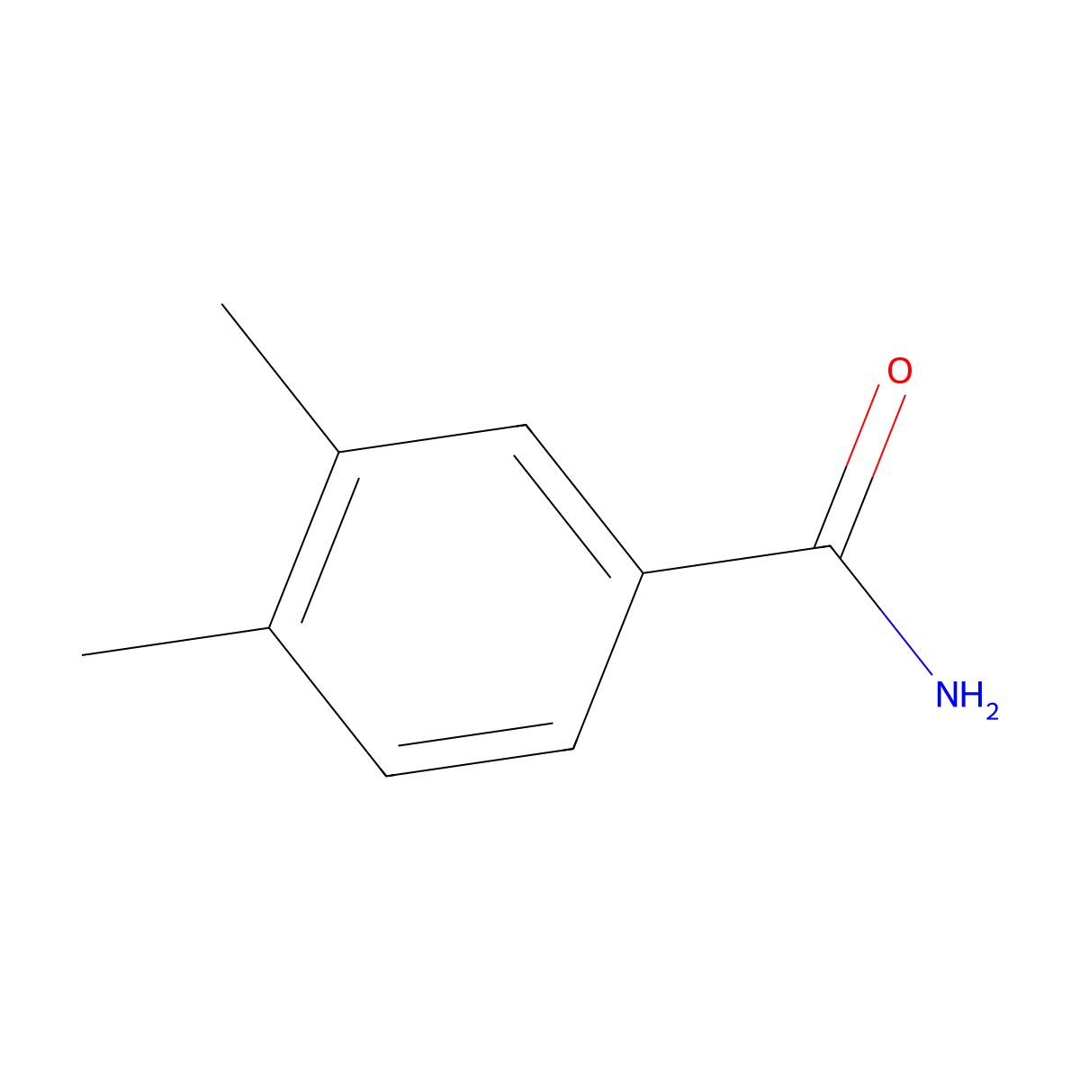 3,4-Dimethylbenzamide molecular structure, CAS 5580-33-6