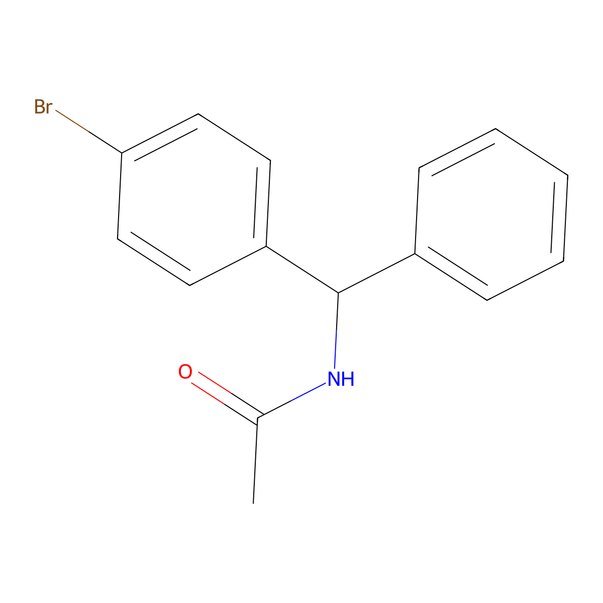 N-[(4-Bromophenyl)(phenyl)methyl]acetamide molecular structure, CAS 5580-51-8