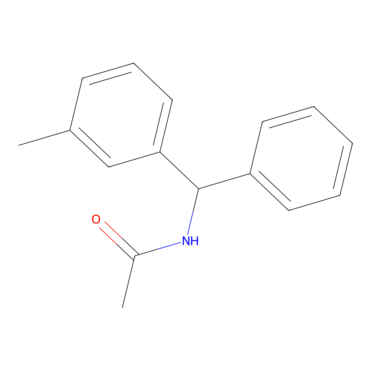 N-(Phenyl(m-tolyl)methyl)acetamide molecular structure, CAS 5580-52-9