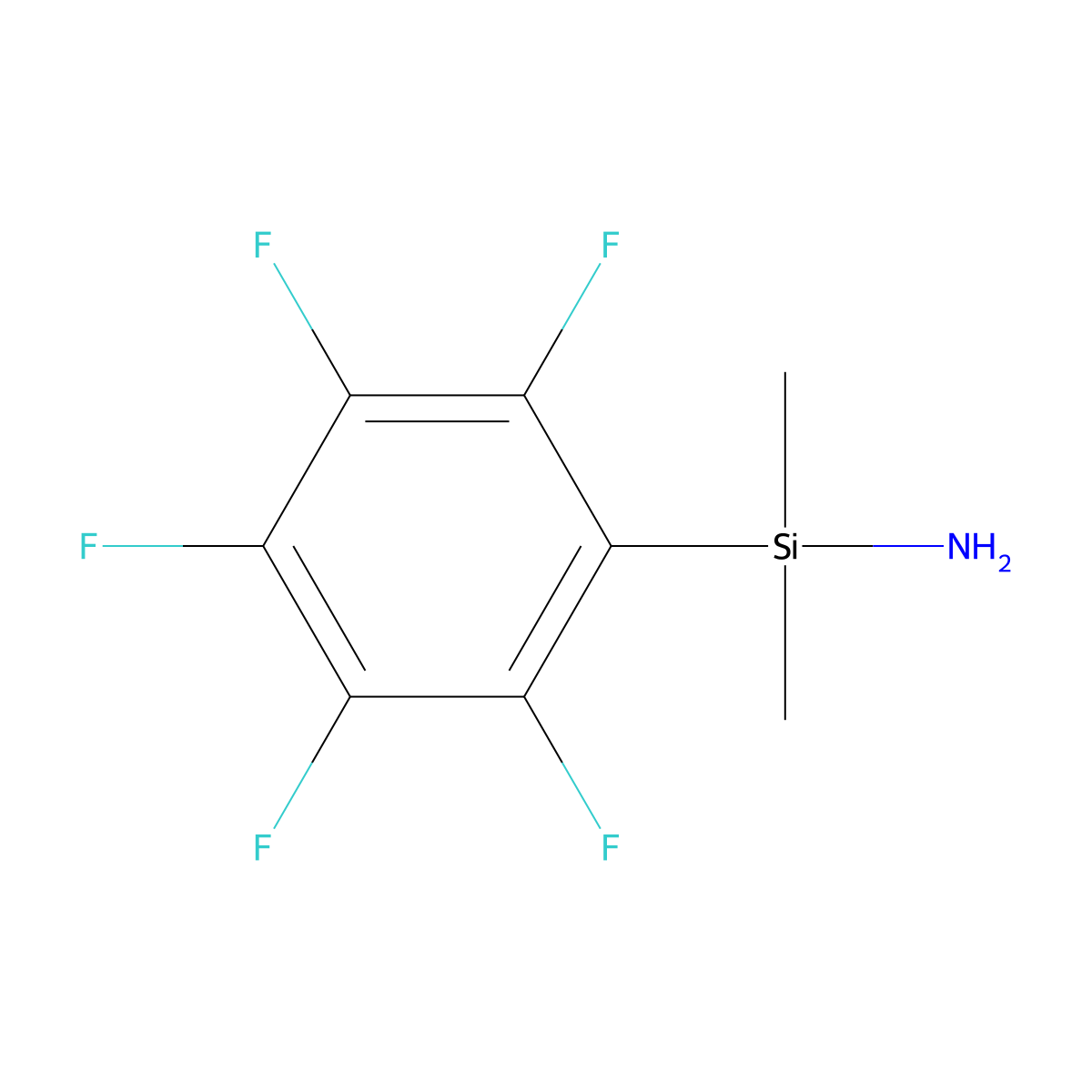 Aminodimethylpentafluorophenylsilane molecular structure, CAS 55804-98-3