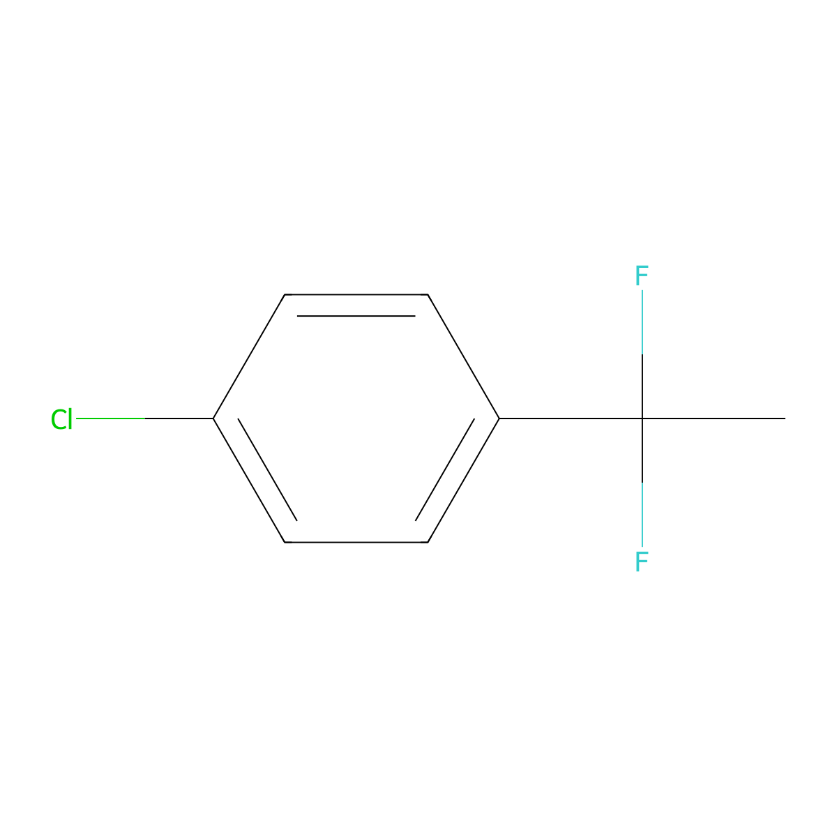 1-Chloro-4-(1,1-difluoroethyl)benzene molecular structure, CAS 55805-04-4