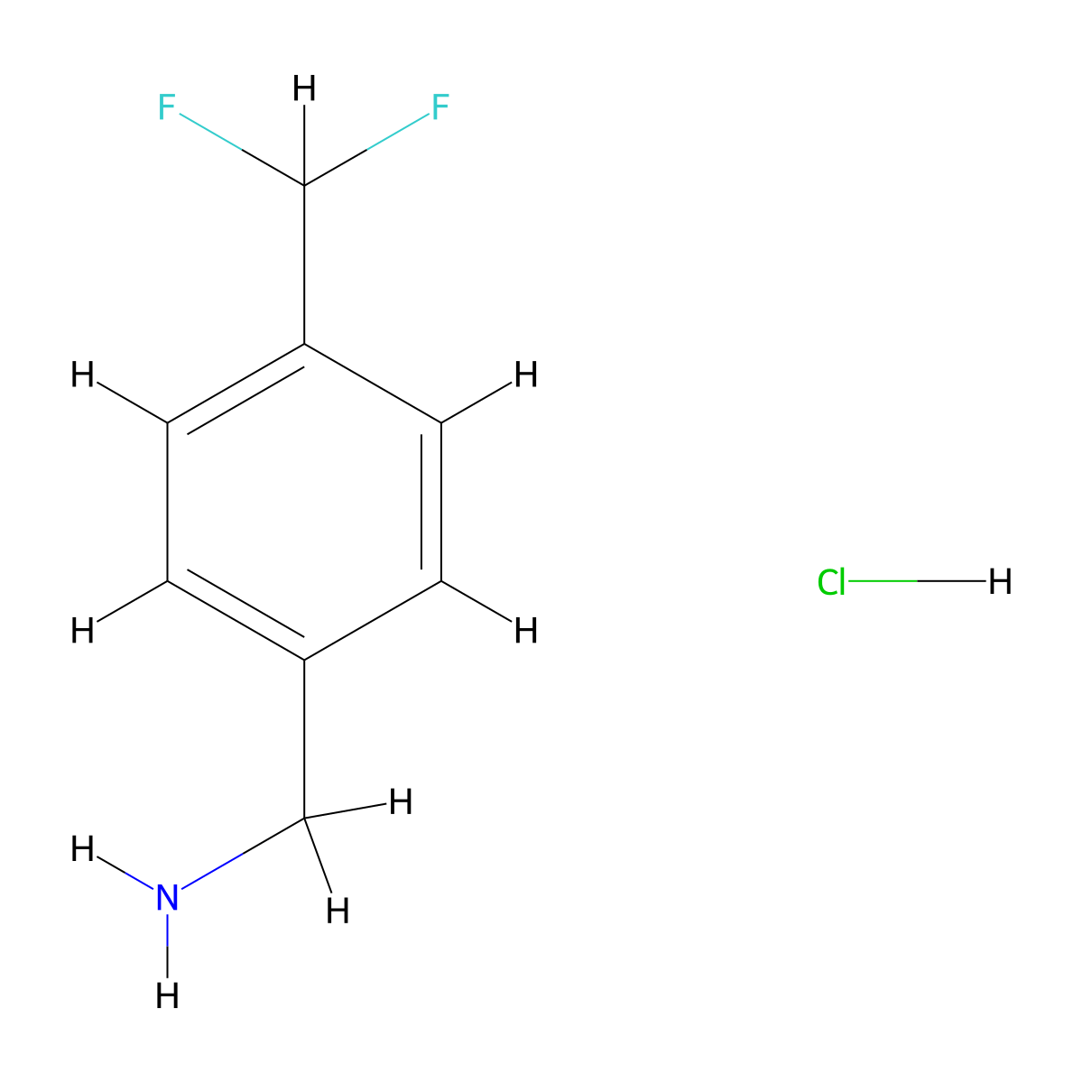 1-[4-(Difluoromethyl)phenyl]methanamine hydrochloride molecular structure, CAS 55805-28-2