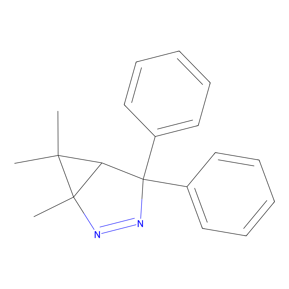 1,6,6-Trimethyl-4,4-diphenyl-2,3-diazabicyclo[3.1.0]hex-2-ene molecular structure, CAS 55805-85-1
