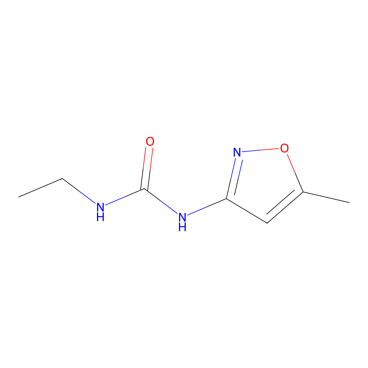 3-Ethyl-1-(5-methyl-1,2-oxazol-3-yl)urea molecular structure, CAS 55807-55-1