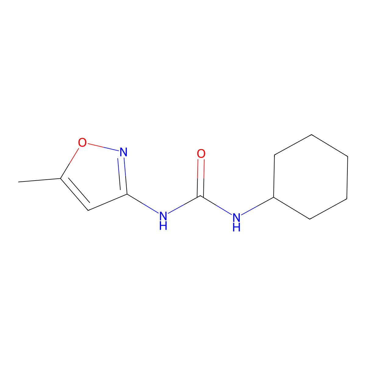 1-Cyclohexyl-3-(5-methyl-1,2-oxazol-3-yl)urea molecular structure, CAS 55807-69-7