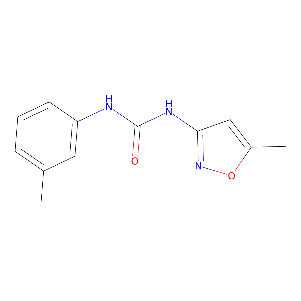 N-(5-methyl-3-isoxazolyl)-N'-(3-methylphenyl)urea molecular structure, CAS 55807-80-2