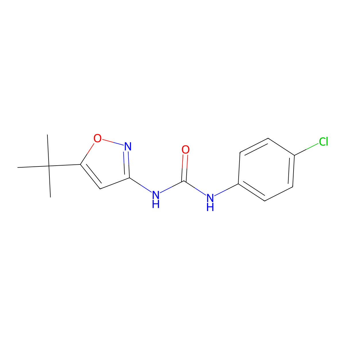 1-(5-(tert-Butyl)isoxazol-3-yl)-3-(4-chlorophenyl)urea molecular structure, CAS 55807-85-7