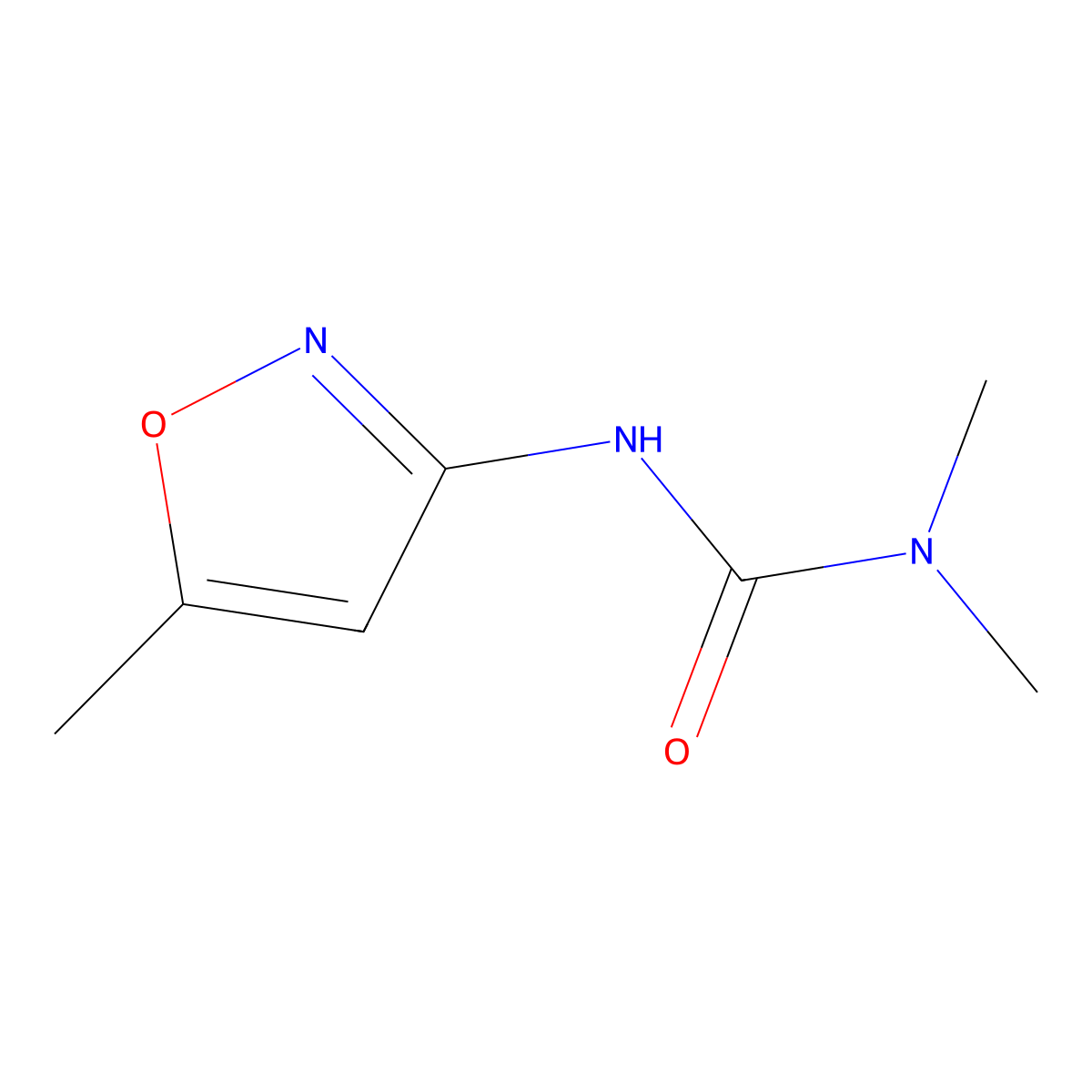 Urea, N,N-dimethyl-N'-(5-methyl-3-isoxazolyl)- molecular structure, CAS 55808-28-1