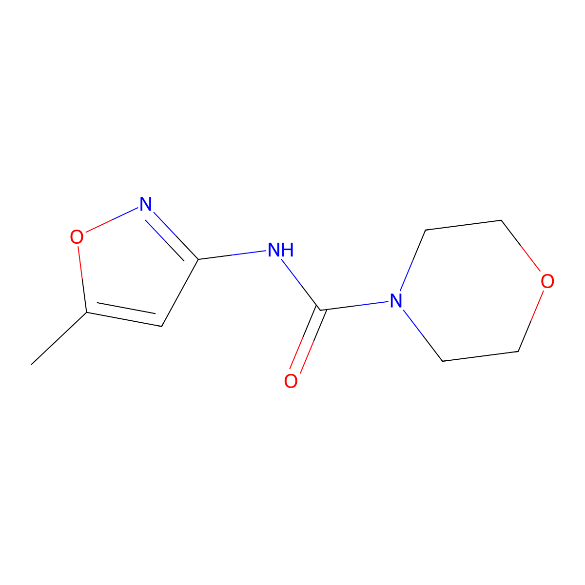 N-(5-methyl-1,2-oxazol-3-yl)morpholine-4-carboxamide molecular structure, CAS 55808-31-6
