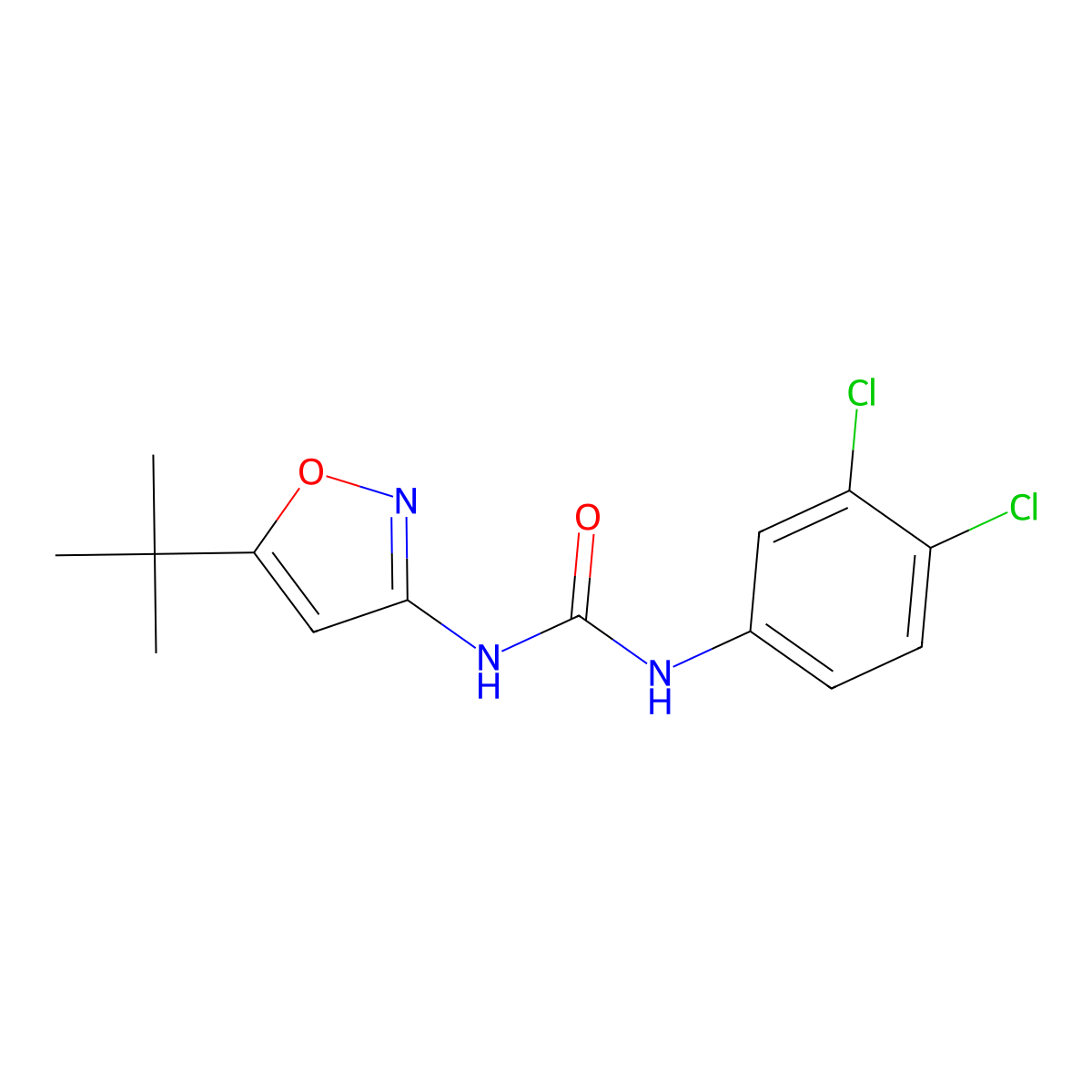 1-(5-(tert-Butyl)isoxazol-3-yl)-3-(3,4-dichlorophenyl)urea molecular structure, CAS 55808-73-6