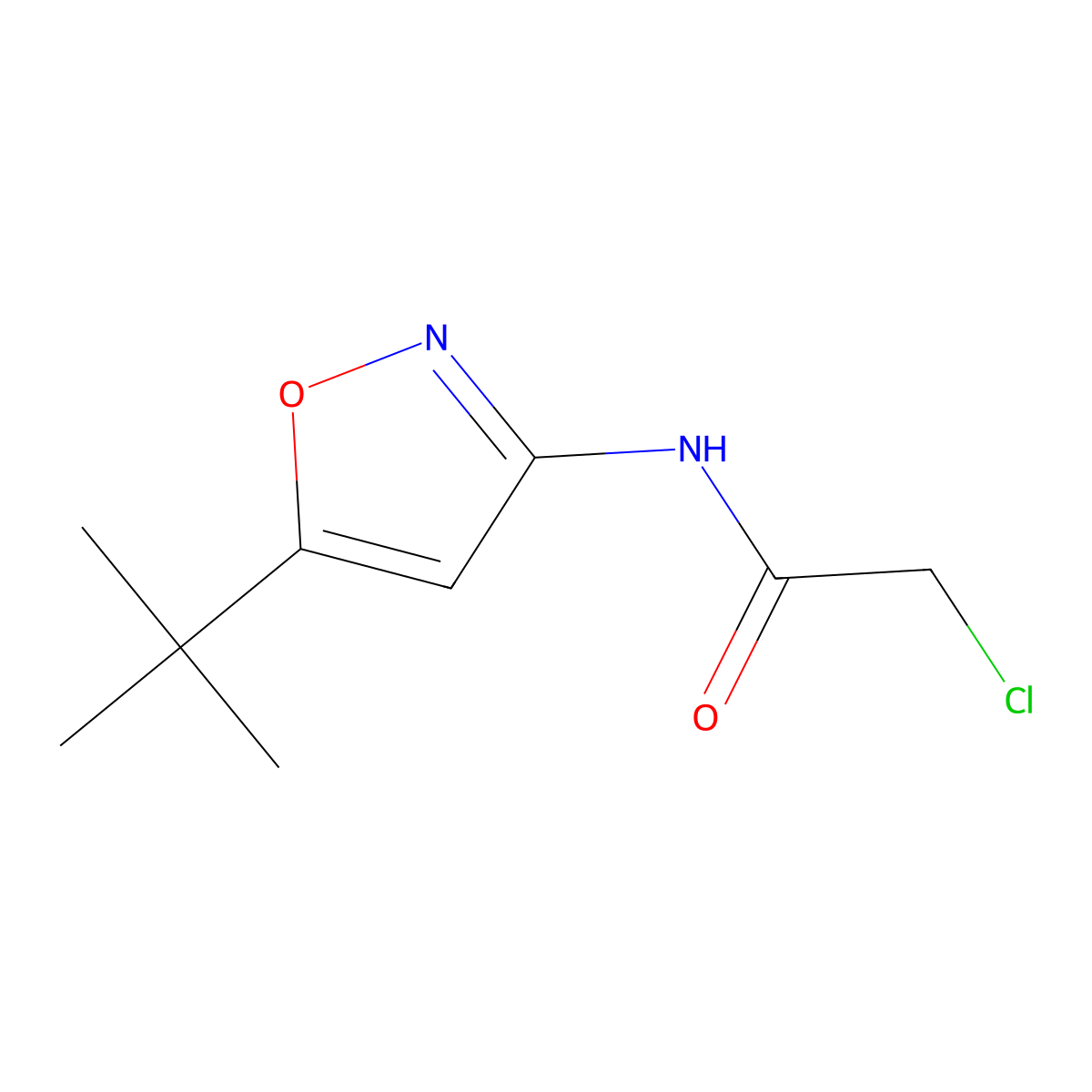 N-(5-tert-Butyl-1,2-oxazol-3-yl)-2-chloroacetamide molecular structure, CAS 55809-27-3