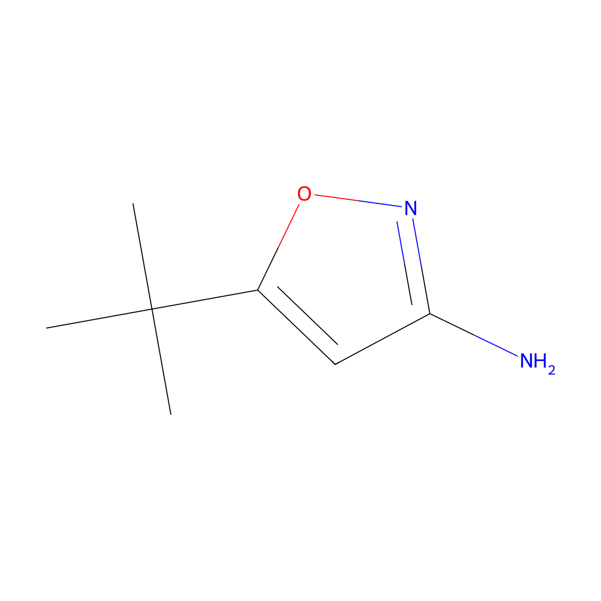 3-Isoxazolamine, 5-(1,1-dimethylethyl)- molecular structure, CAS 55809-36-4