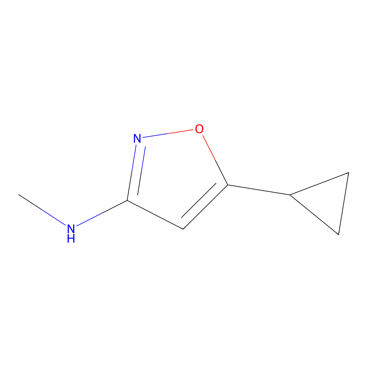 5-cyclopropyl-N-methyl-1,2-oxazol-3-amine molecular structure, CAS 55809-44-4