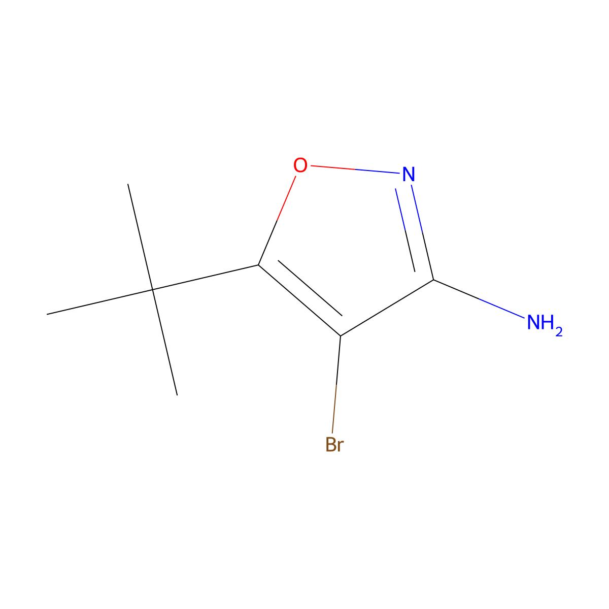 4-Bromo-5-(tert-butyl)isoxazol-3-amine molecular structure, CAS 55809-52-4
