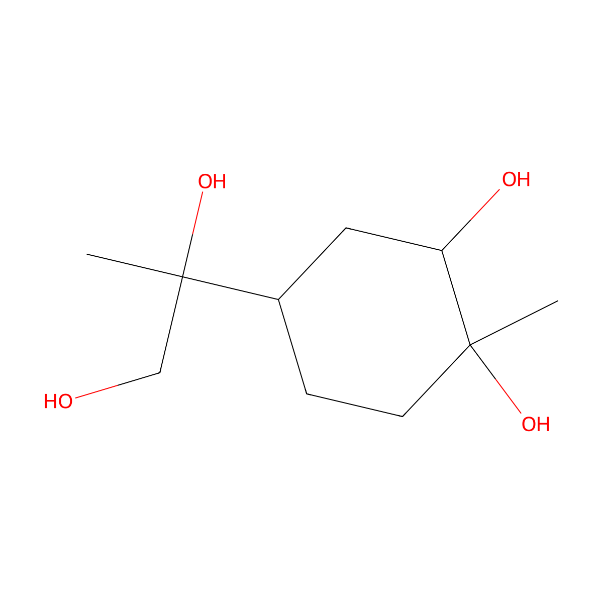 4-(1,2-Dihydroxypropan-2-yl)-1-methylcyclohexane-1,2-diol molecular structure, CAS 5581-31-7