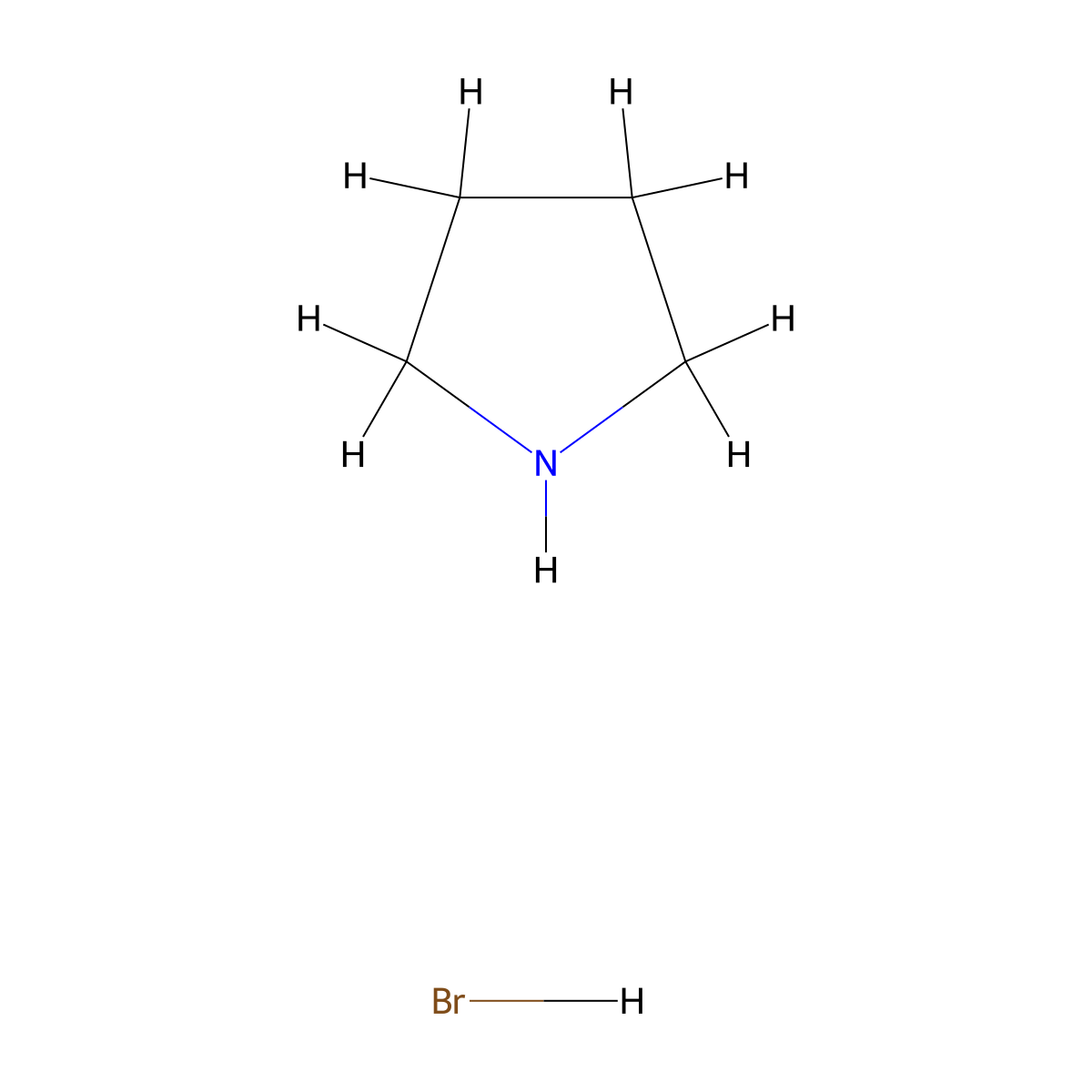Pyrrolidine Hydrobromide molecular structure, CAS 55810-80-5