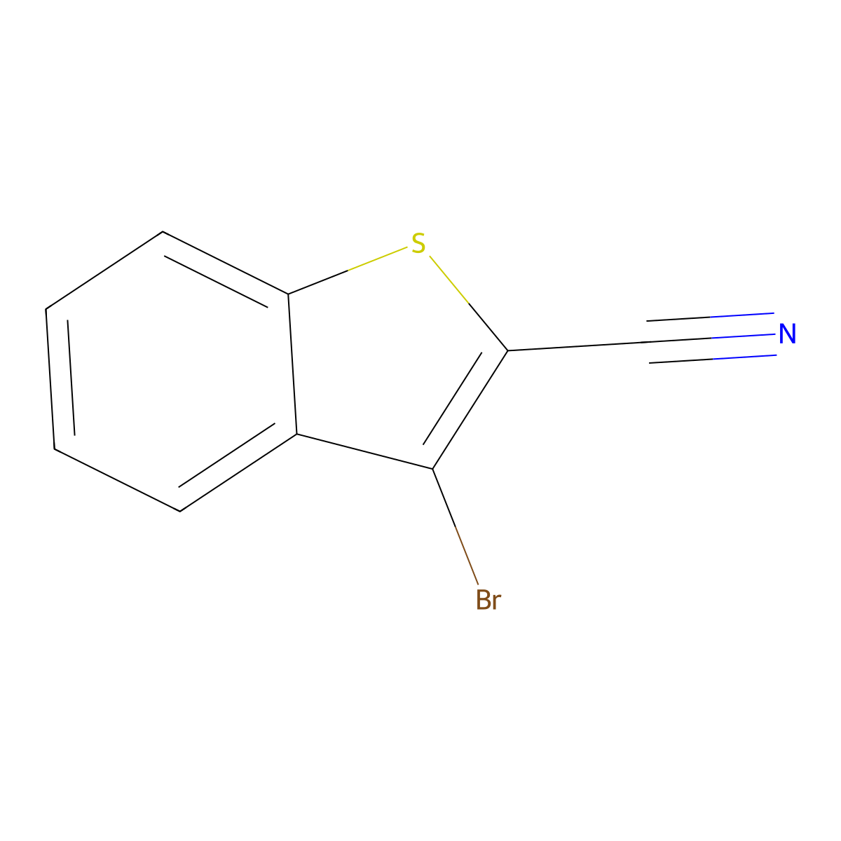 3-Bromo-1-benzothiophene-2-carbonitrile molecular structure, CAS 55810-82-7