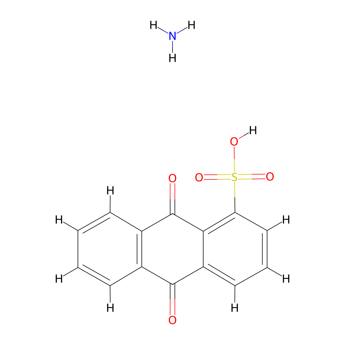 1-Anthracenesulfonic acid, 9,10-dihydro-9,10-dioxo-, ammonium salt (1:1) molecular structure, CAS 55812-59-4
