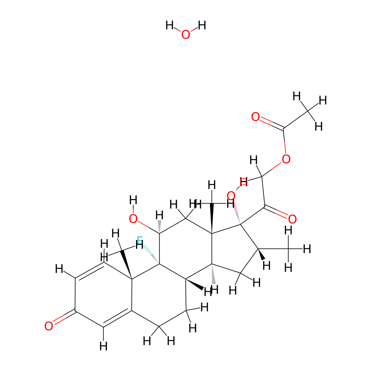 Dexamethasone Acetate Monohydrate molecular structure, CAS 55812-90-3