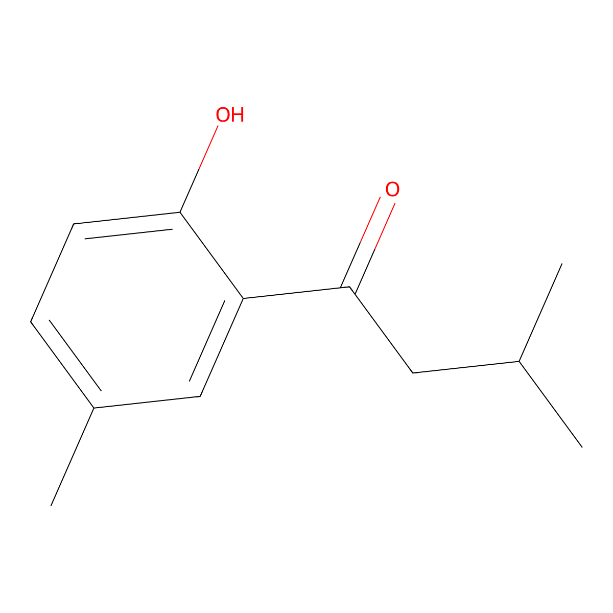 1-(2-Hydroxy-5-methyl-phenyl)-3-methyl-butan-1-one molecular structure, CAS 55813-81-5