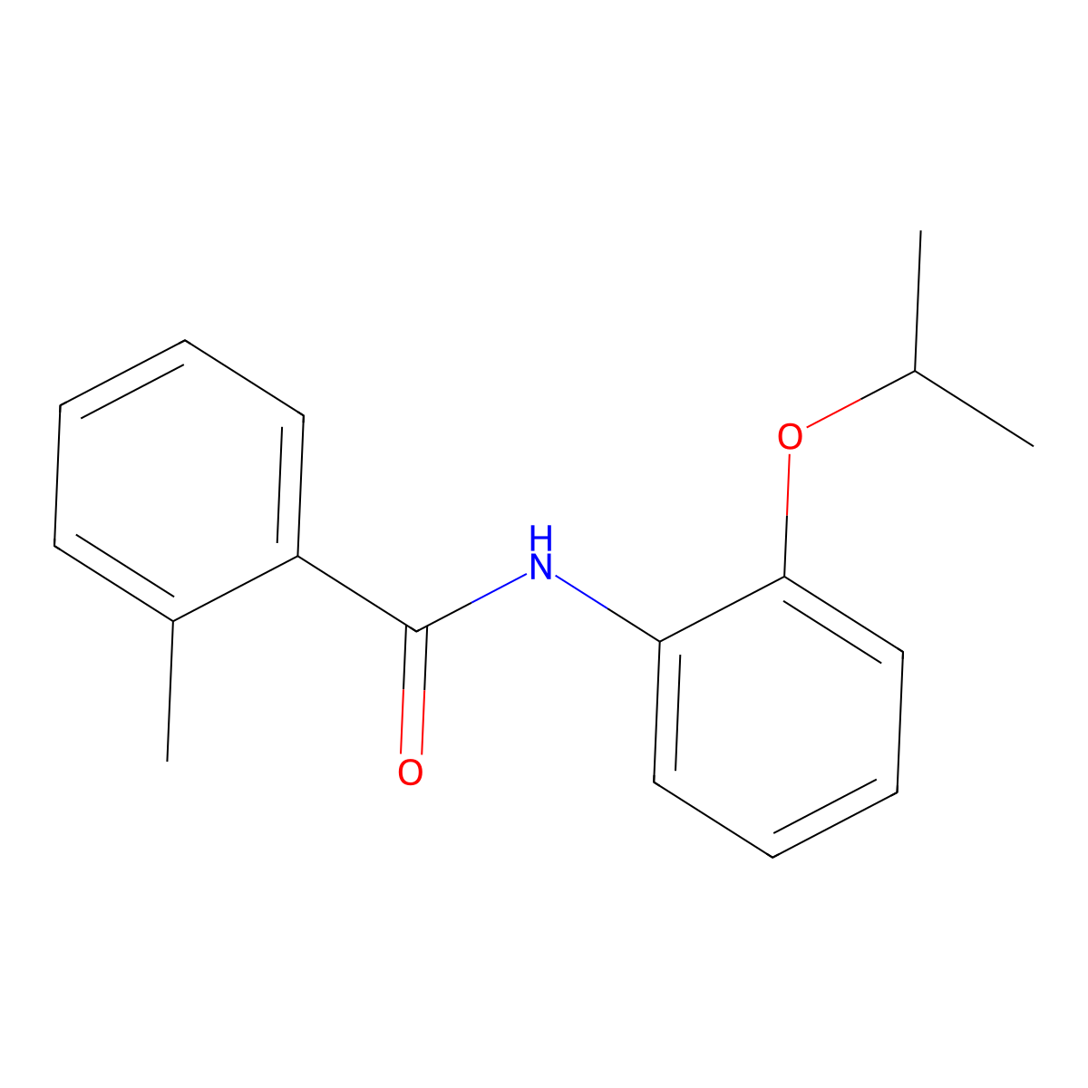 Benzamide, 2-methyl-N-(2-(1-methylethoxy)phenyl)- molecular structure, CAS 55814-40-9