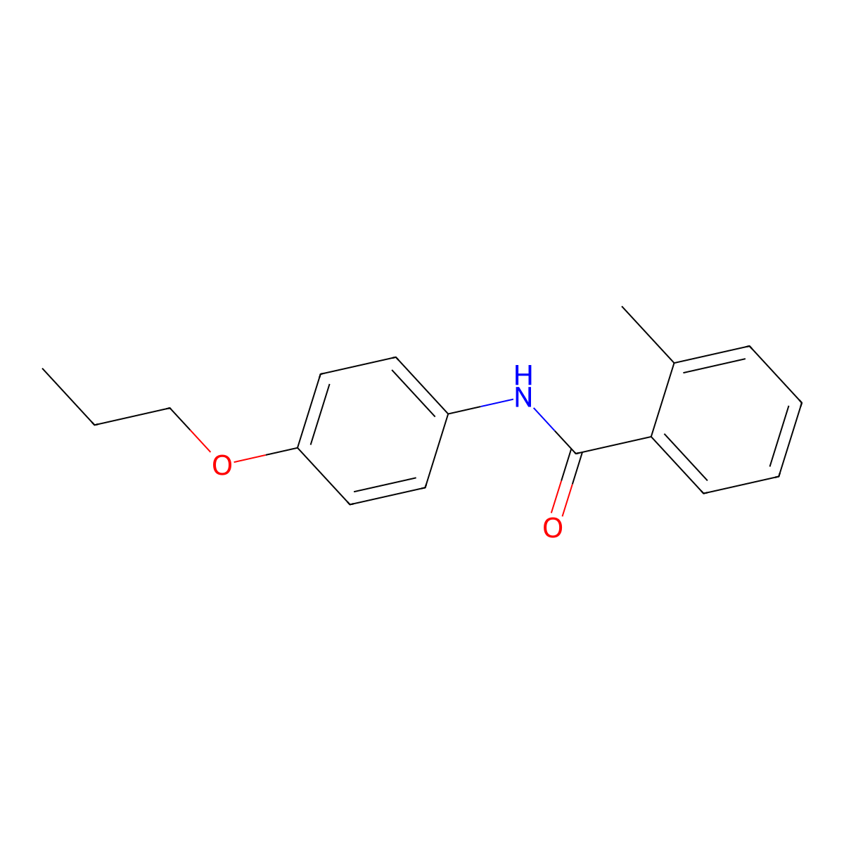2-methyl-N-(4-propoxyphenyl)benzamide molecular structure, CAS 55814-42-1