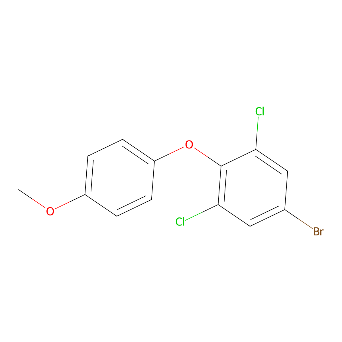 5-Bromo-1,3-dichloro-2-(4-methoxyphenoxy)benzene molecular structure, CAS 55814-63-6