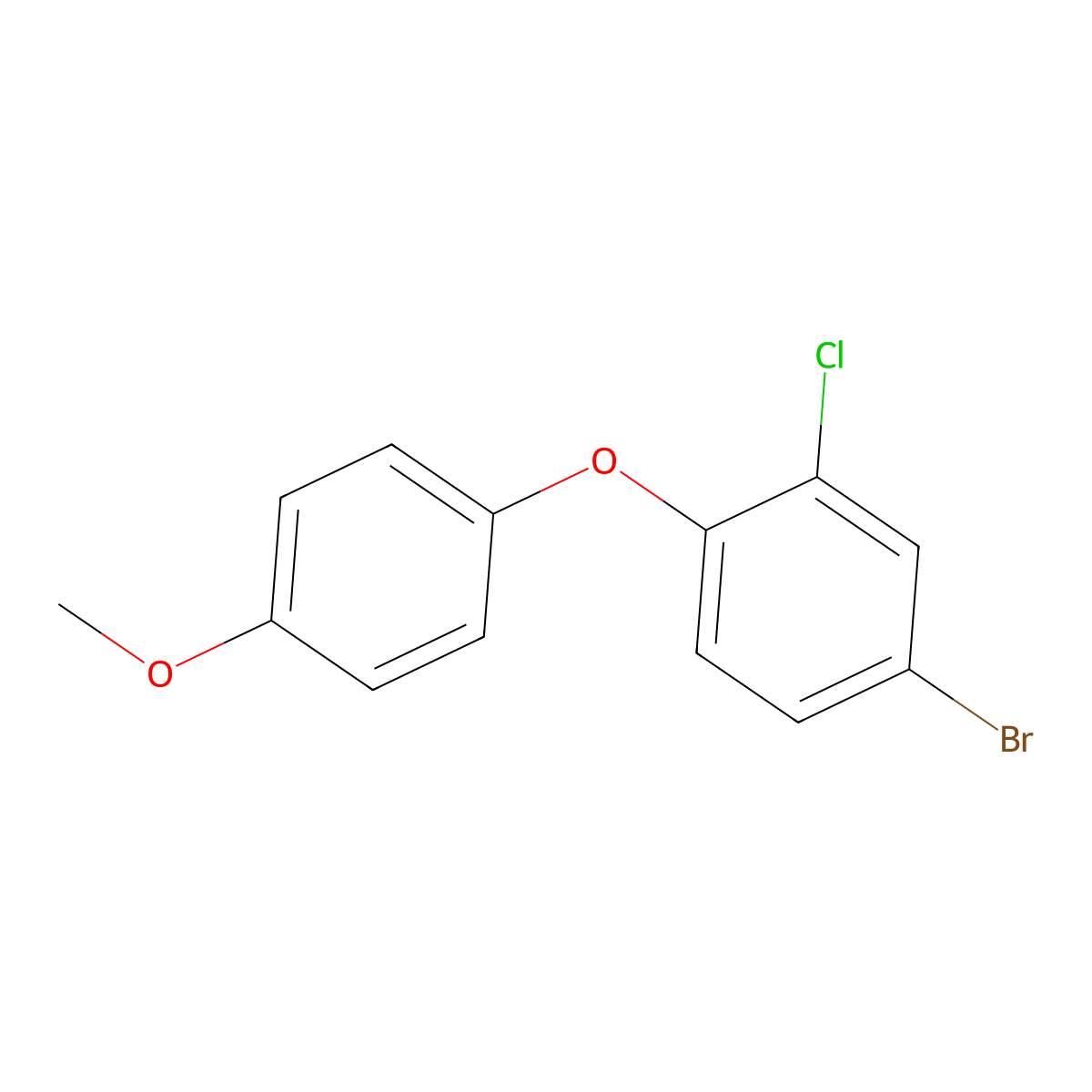 4-Bromo-2-chloro-1-(4-methoxyphenoxy)benzene molecular structure, CAS 55814-64-7
