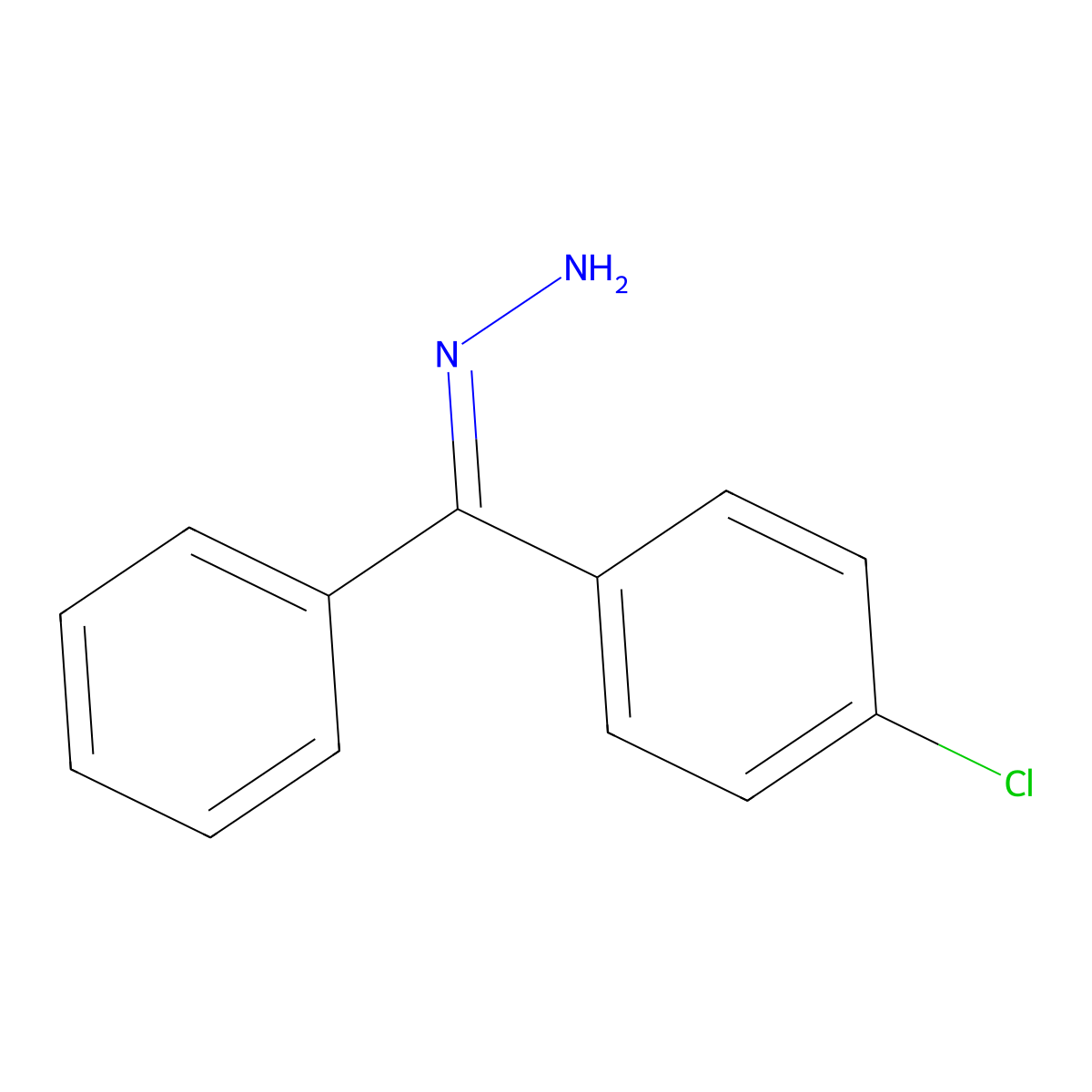 [(4-Chlorophenyl)(phenyl)methylidene]hydrazine molecular structure, CAS 55816-27-8