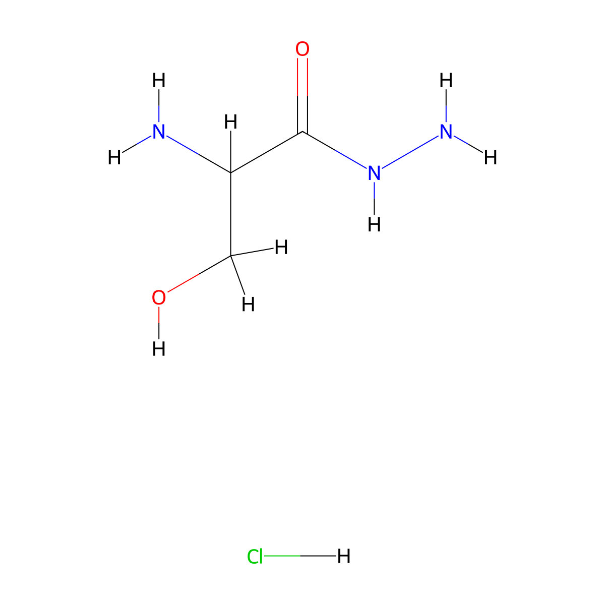 DL-Serine hydrazide hydrochloride molecular structure, CAS 55819-71-1