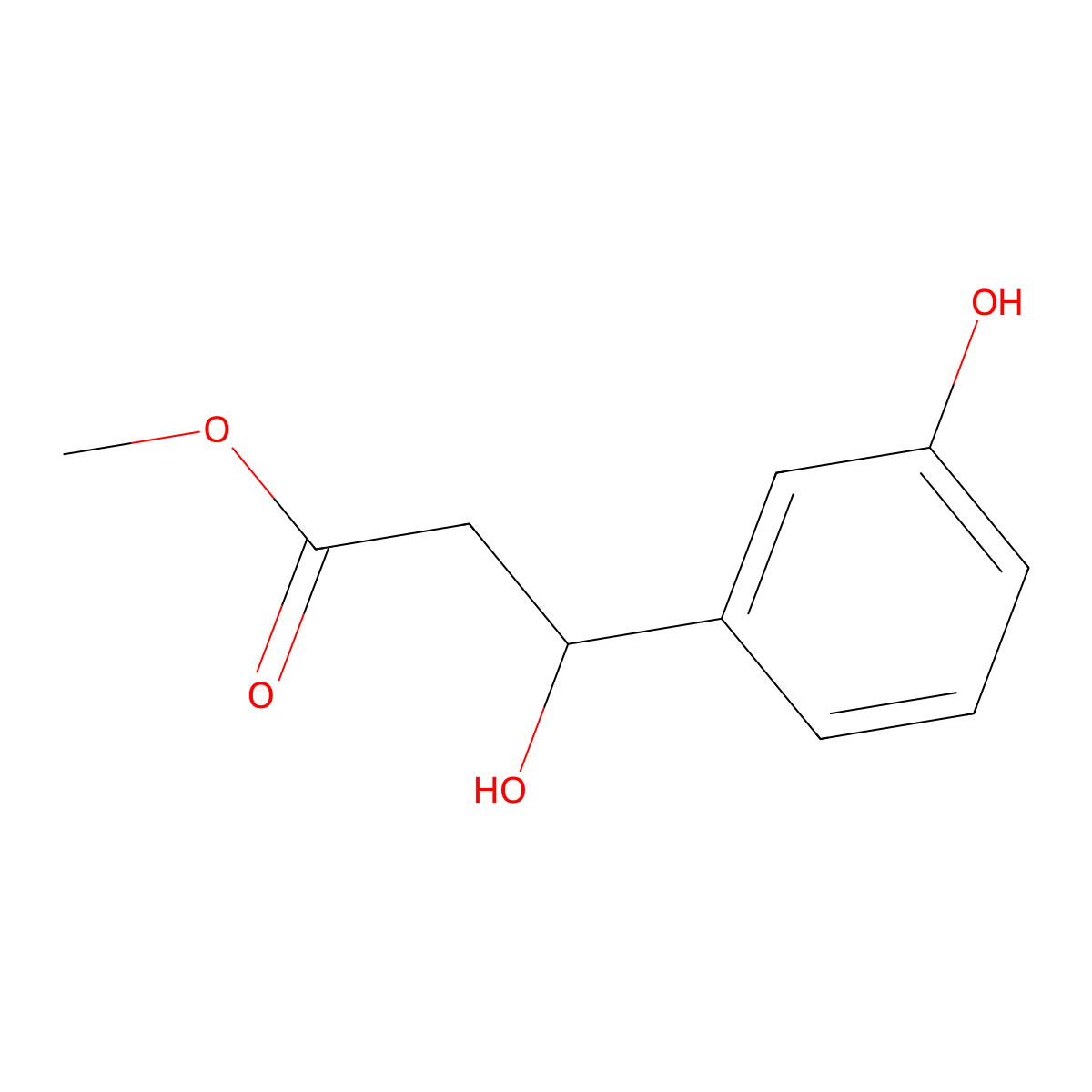 Methyl beta,3-dihydroxybenzenepropanoate molecular structure, CAS 55822-86-1