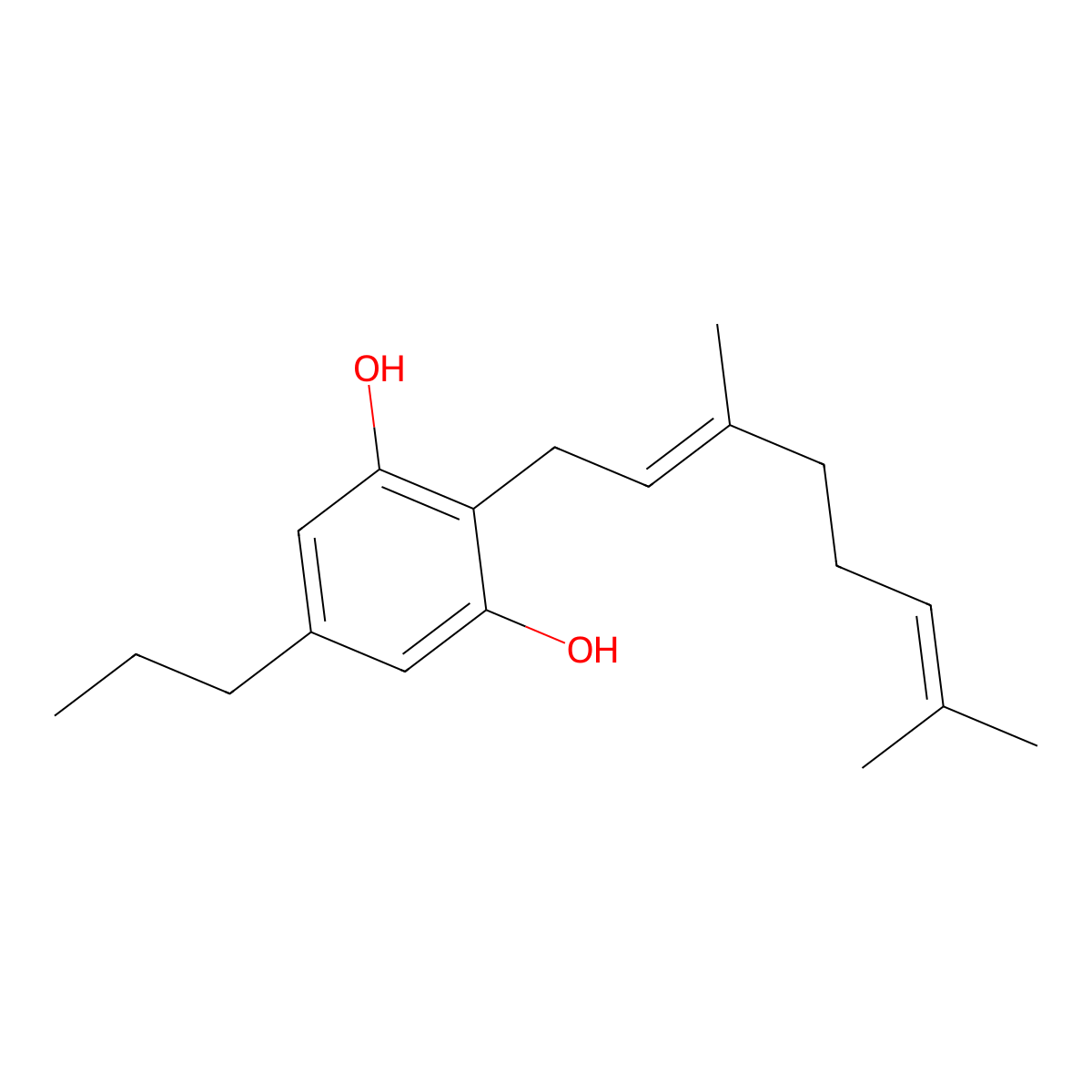 Cannabigerovarin molecular structure, CAS 55824-11-8