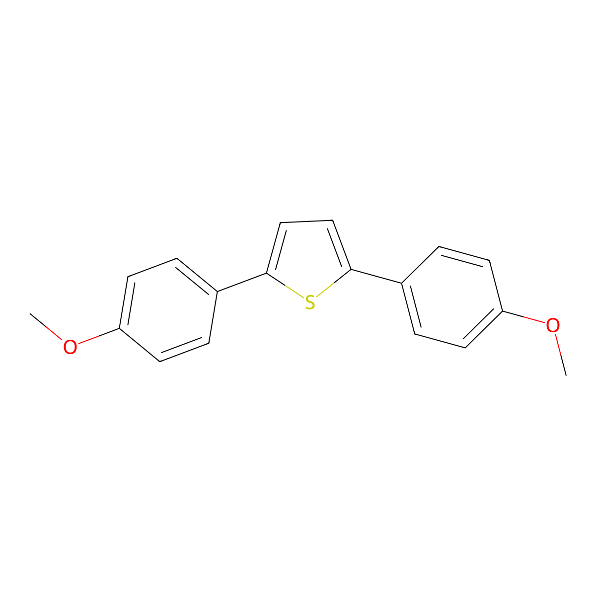 2,5-Bis(4-methoxyphenyl)thiophene molecular structure, CAS 55827-09-3