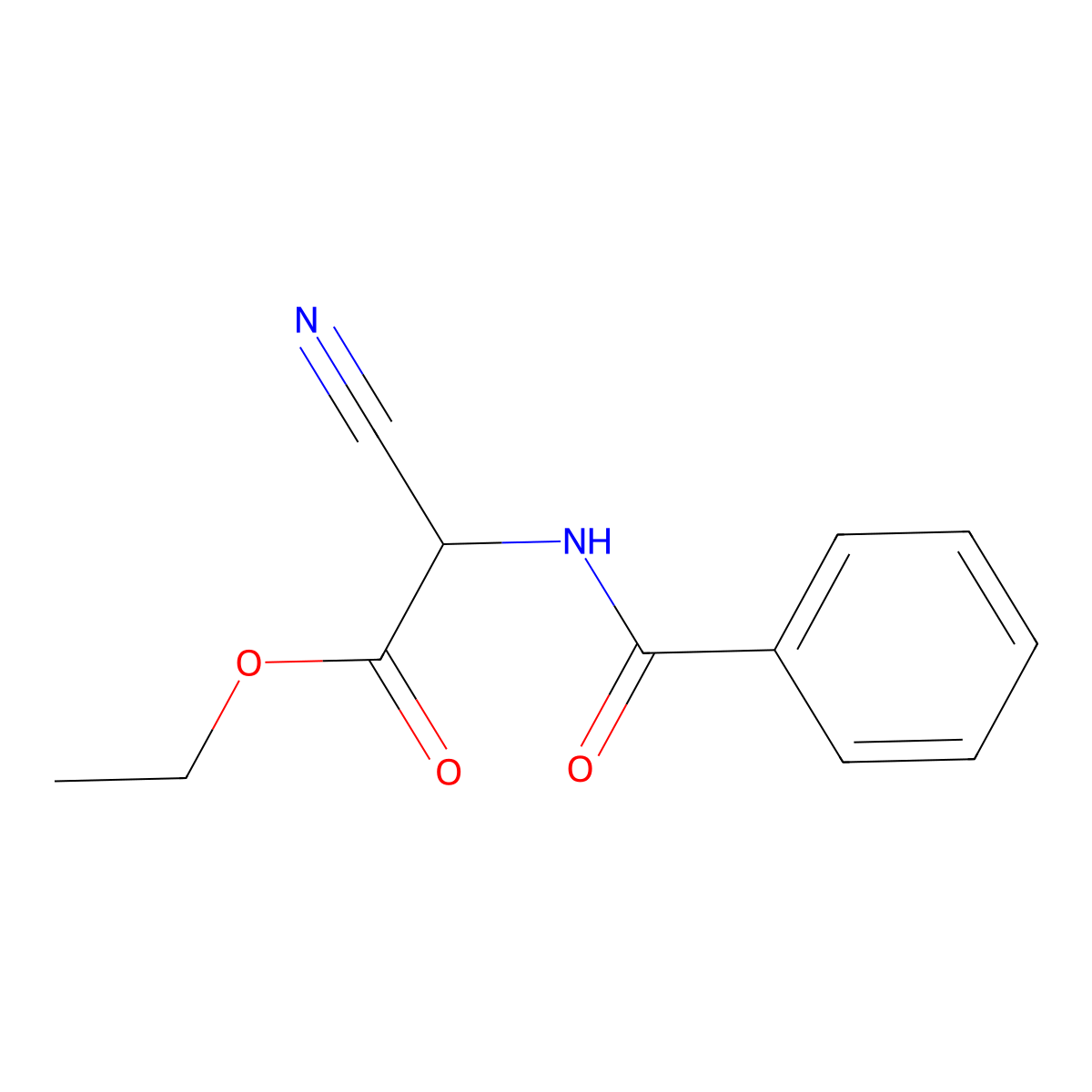 Ethyl 2-benzamido-2-cyanoacetate molecular structure, CAS 55828-02-9