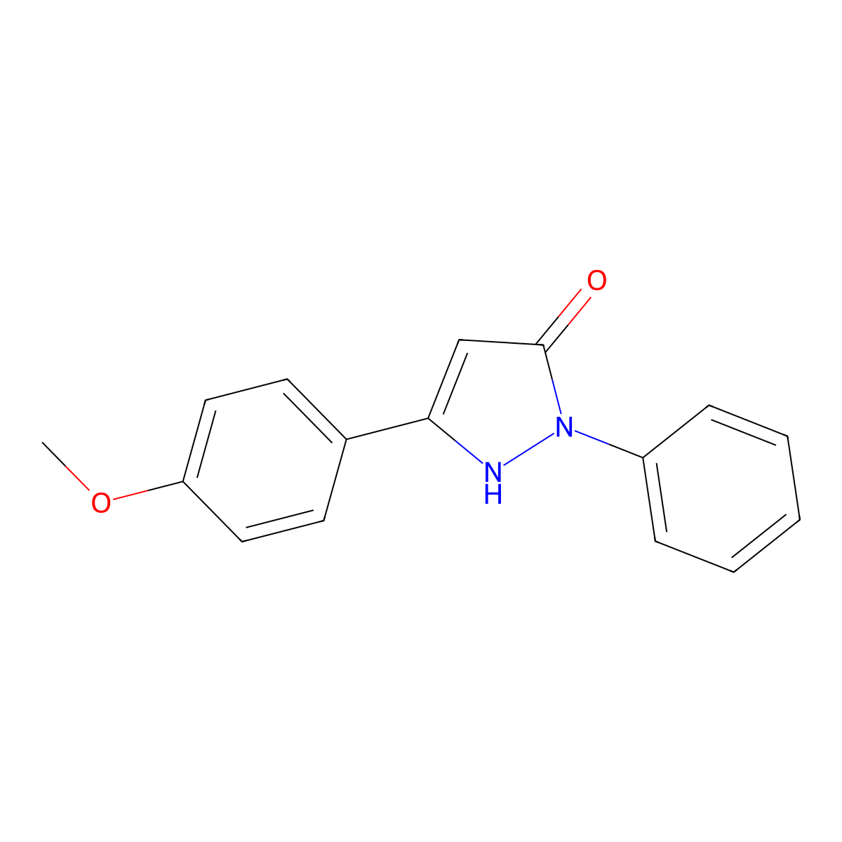 3-(4-methoxyphenyl)-1-phenyl-1H-pyrazol-5-ol molecular structure, CAS 55828-88-1