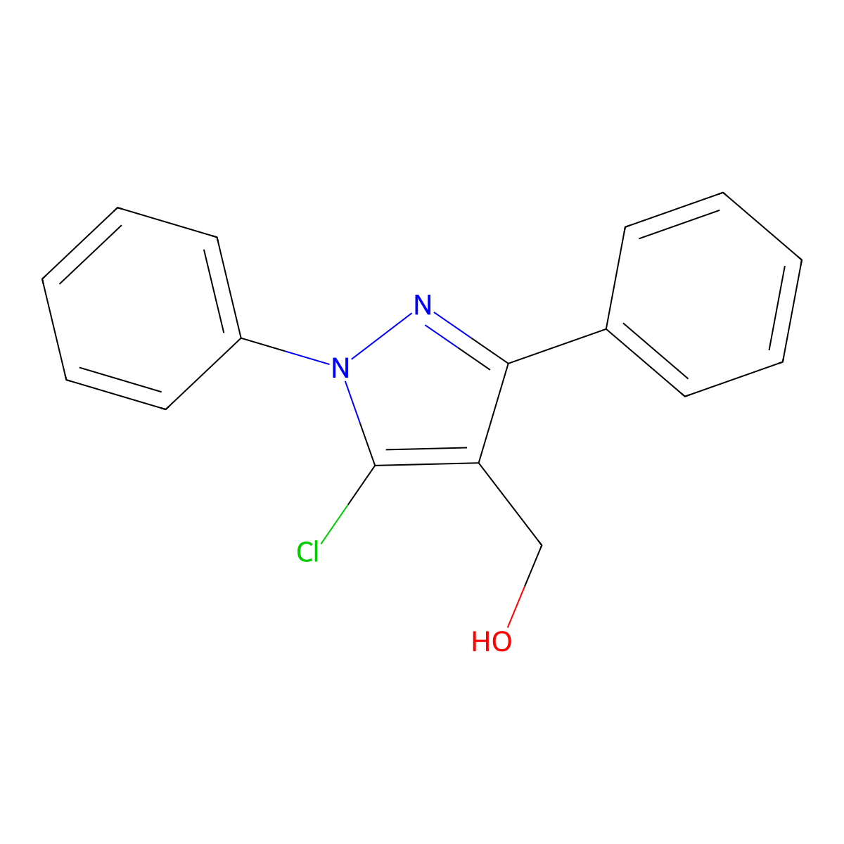 (5-Chloro-1,3-diphenyl-1H-pyrazol-4-YL)-methanol molecular structure, CAS 55828-92-7