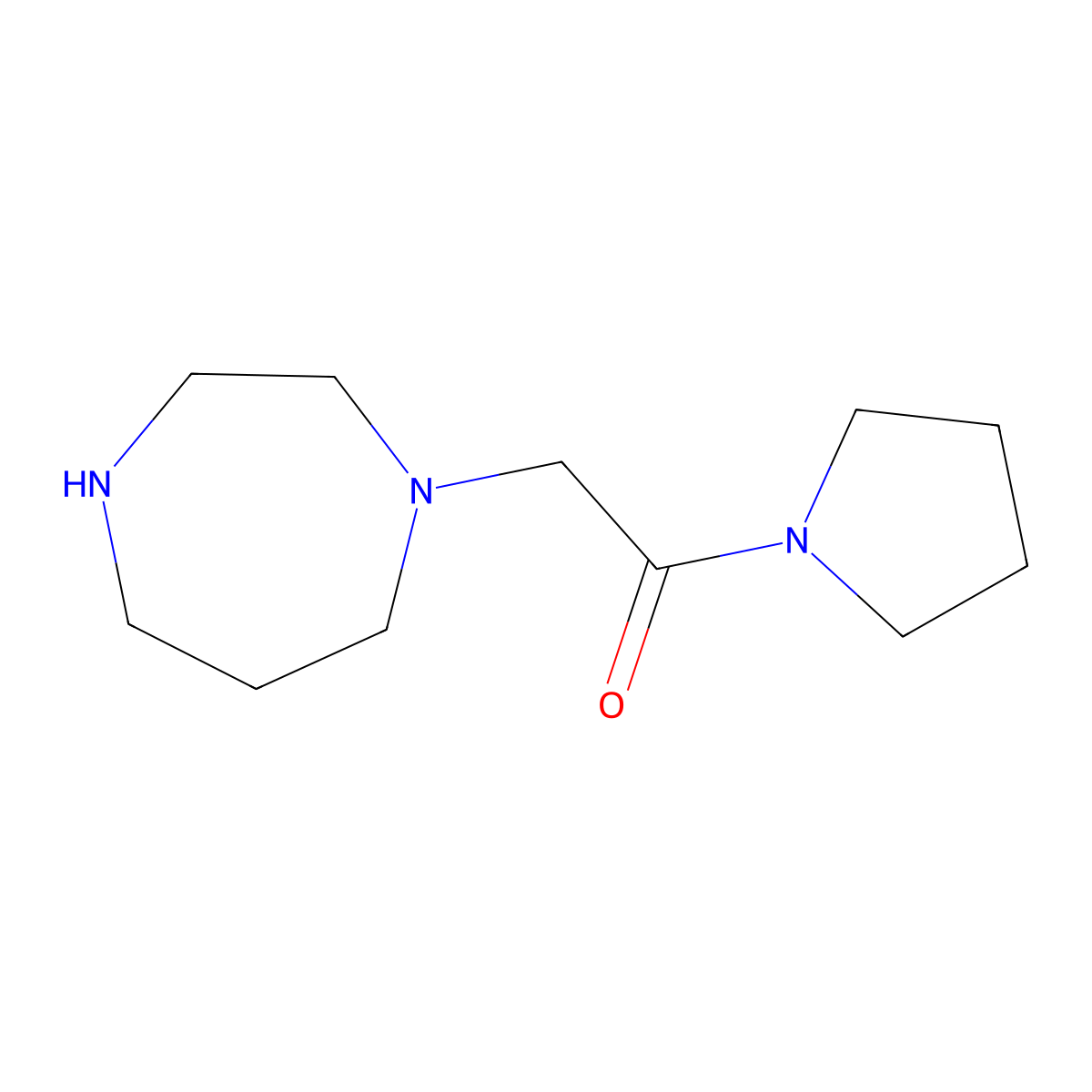 2-(1,4-Diazepan-1-yl)-1-(pyrrolidin-1-yl)ethan-1-one molecular structure, CAS 55829-42-0