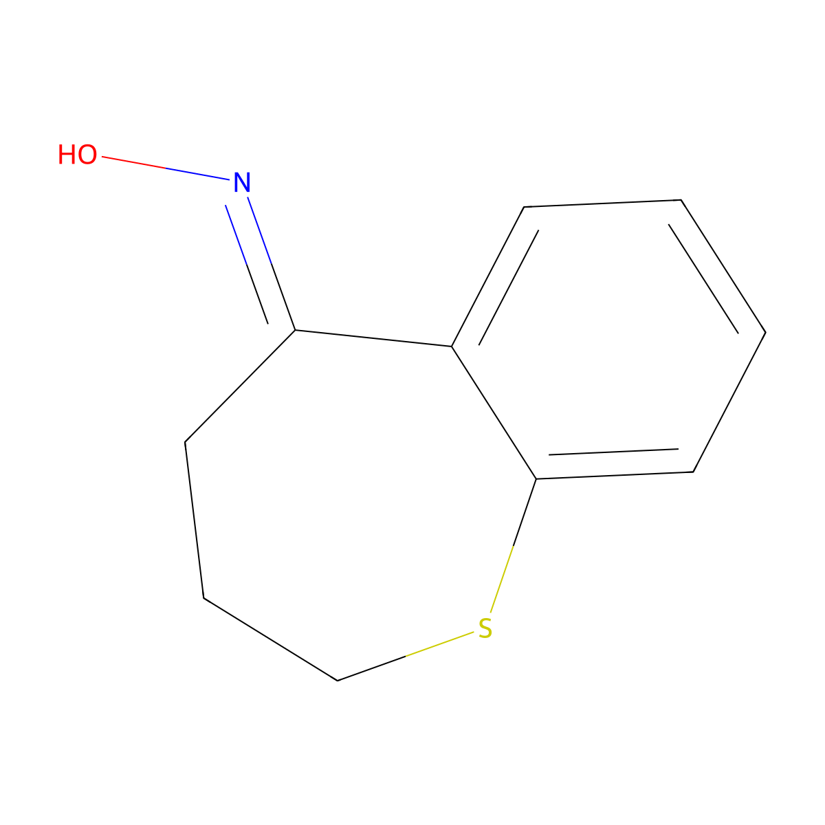 N-(3,4-dihydro-2H-1-benzothiepin-5-ylidene)hydroxylamine molecular structure, CAS 5583-39-1