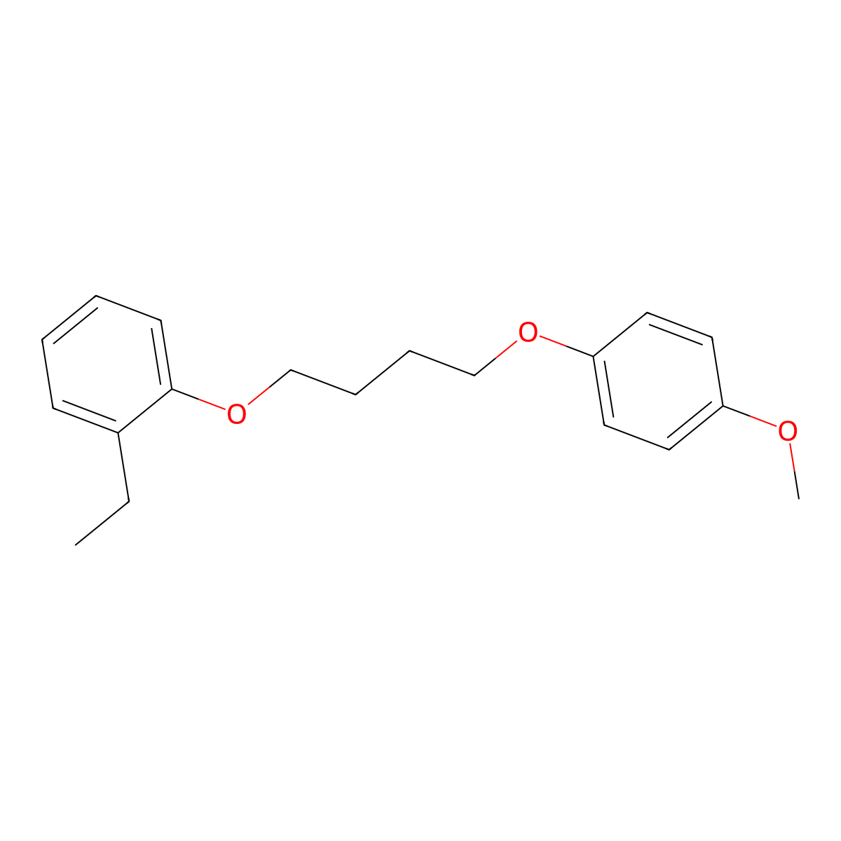 1-Ethyl-2-[4-(4-methoxyphenoxy)butoxy]benzene molecular structure, CAS 5583-61-9