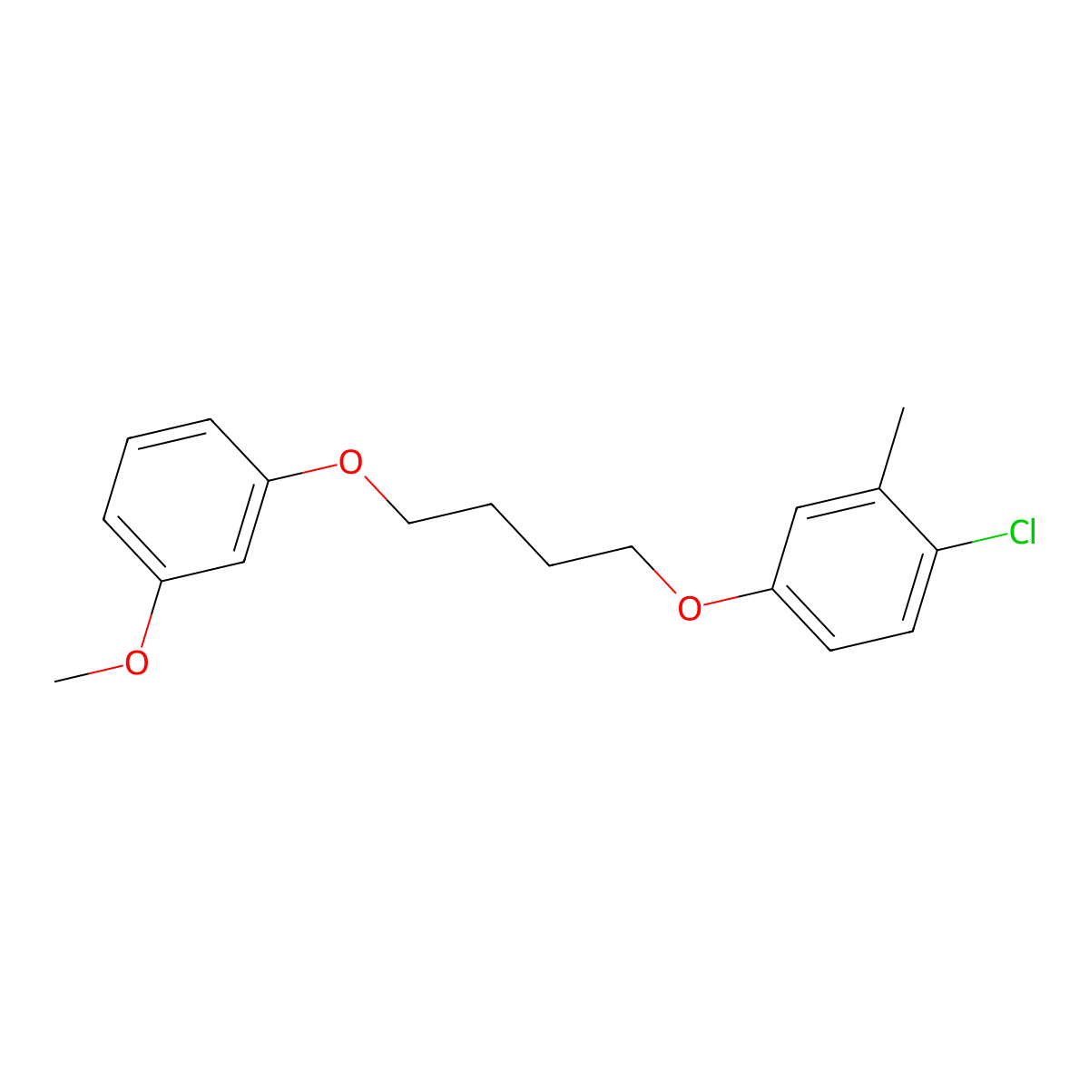 1-Chloro-4-[4-(3-methoxyphenoxy)butoxy]-2-methylbenzene molecular structure, CAS 5583-85-7