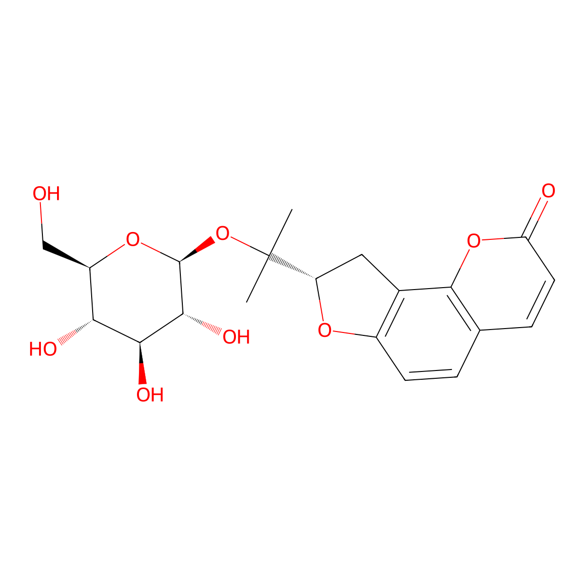 Columbianetin glucopyranoside molecular structure, CAS 55836-35-6