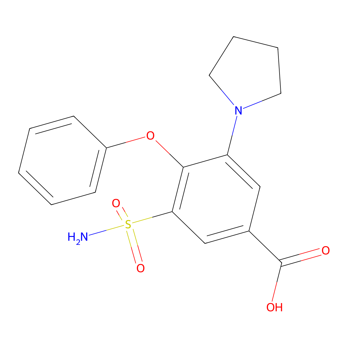 Piretanide molecular structure, CAS 55837-27-9