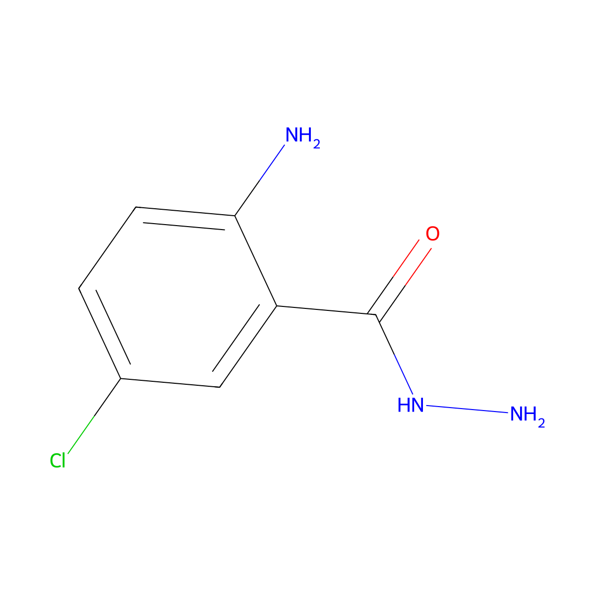2-Amino-5-chlorobenzohydrazide molecular structure, CAS 5584-15-6