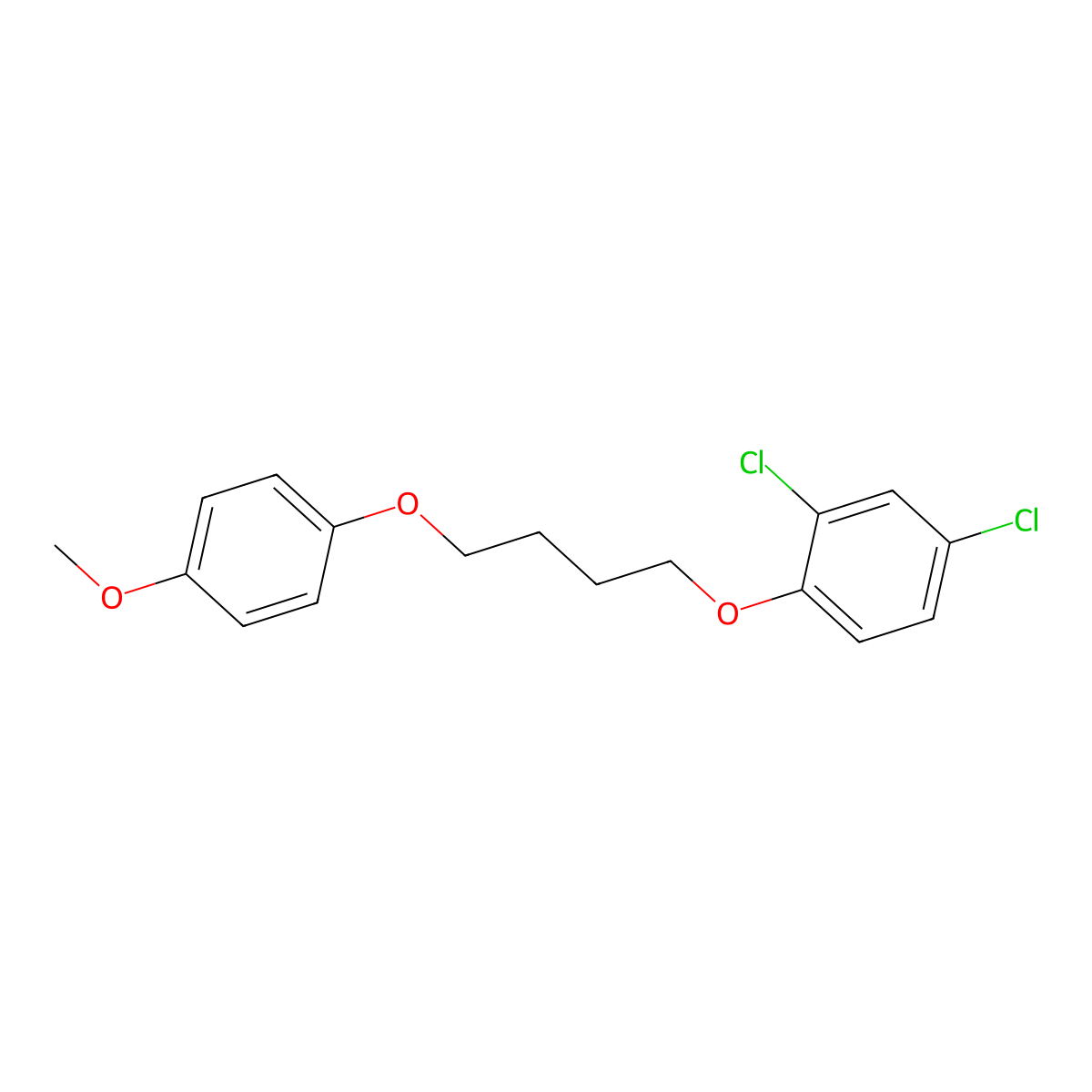 2,4-Dichloro-1-[4-(4-methoxyphenoxy)butoxy]benzene molecular structure, CAS 5584-36-1