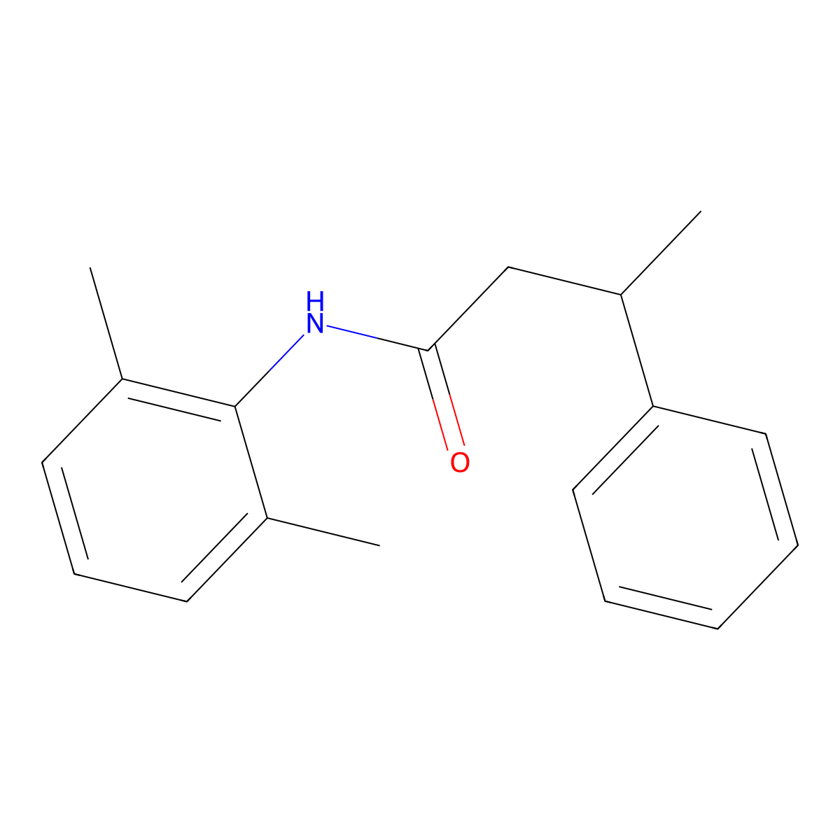 N-(2,6-Dimethylphenyl)-3-phenyl-butanamide molecular structure, CAS 5584-50-9