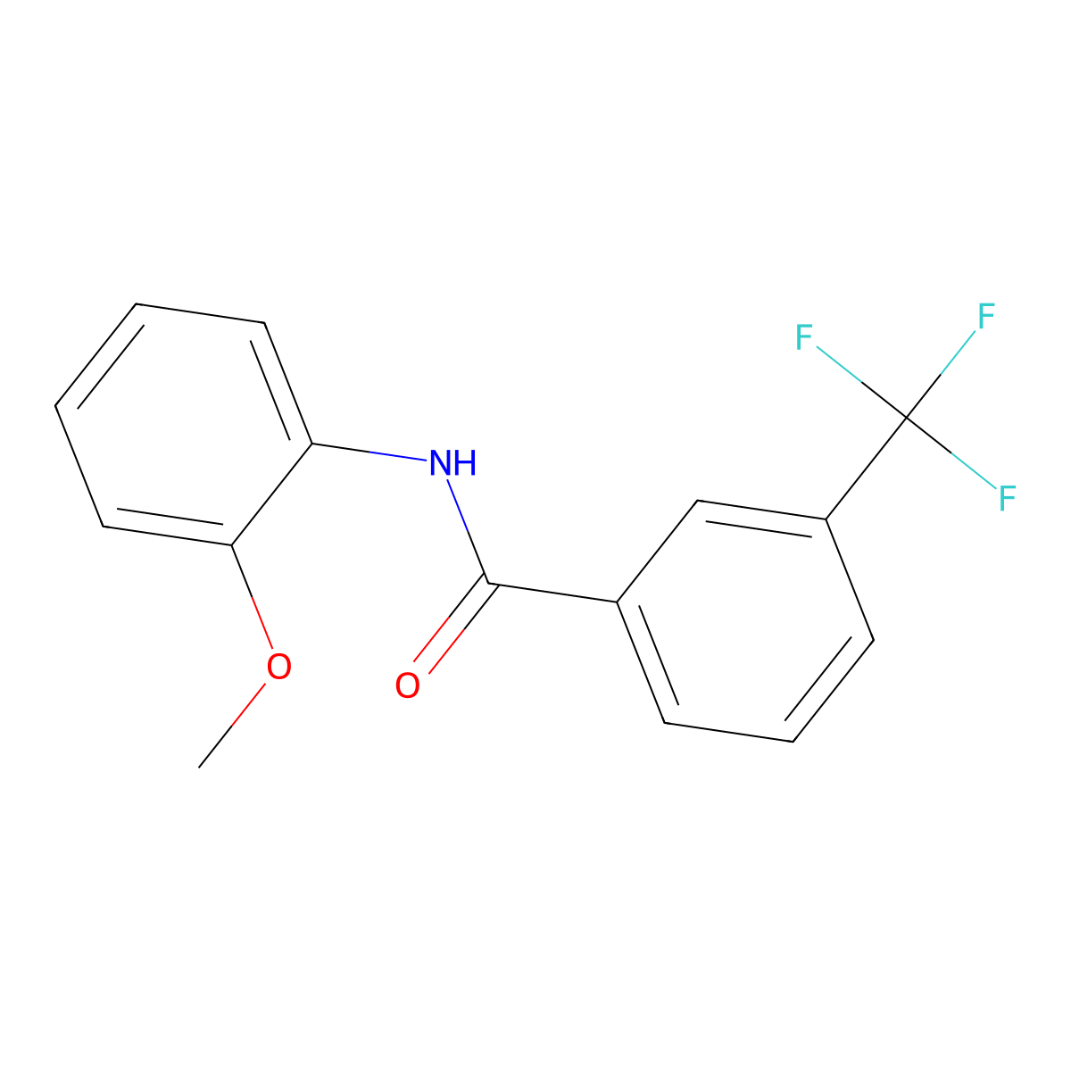 N-(2-methoxyphenyl)-3-(trifluoromethyl)benzamide molecular structure, CAS 5584-89-4