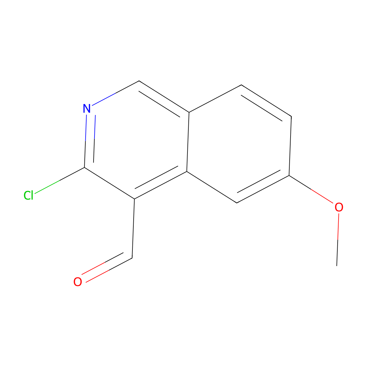 3-Chloro-6-methoxyisoquinoline-4-carbaldehyde molecular structure, CAS 55841-61-7