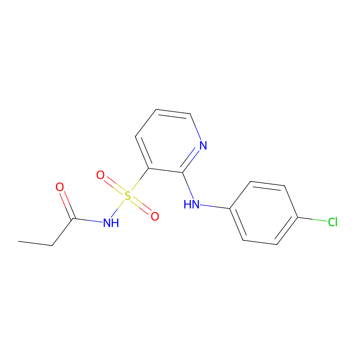 N-[2-(4-chloroanilino)pyridin-3-yl]sulfonylpropanamide molecular structure, CAS 55841-84-4